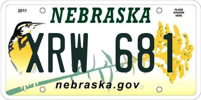NE license plate XRW681
