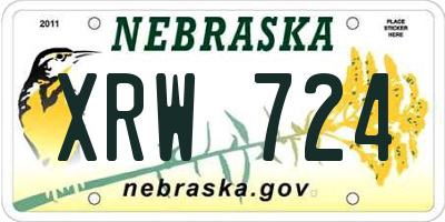 NE license plate XRW724