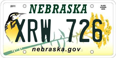 NE license plate XRW726