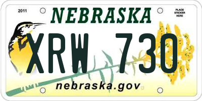 NE license plate XRW730