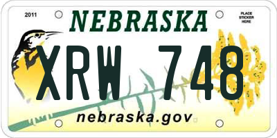 NE license plate XRW748