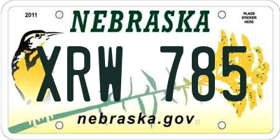 NE license plate XRW785