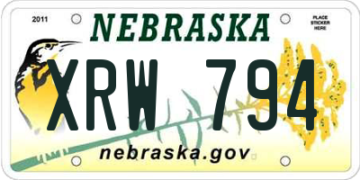 NE license plate XRW794