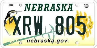 NE license plate XRW805