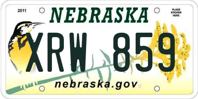 NE license plate XRW859