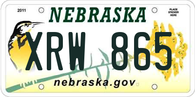 NE license plate XRW865