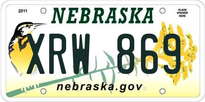 NE license plate XRW869