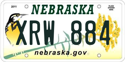 NE license plate XRW884