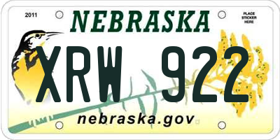 NE license plate XRW922
