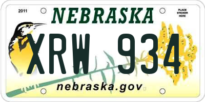 NE license plate XRW934