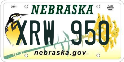 NE license plate XRW950