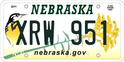 NE license plate XRW951