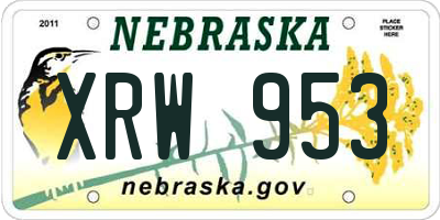 NE license plate XRW953