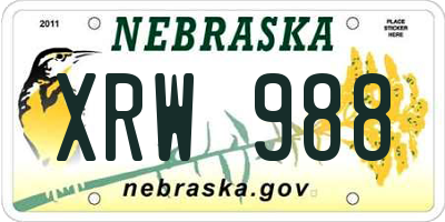 NE license plate XRW988