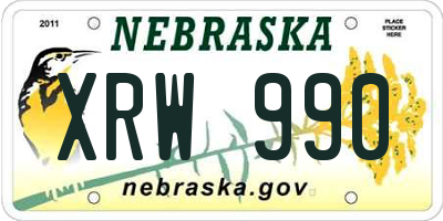 NE license plate XRW990