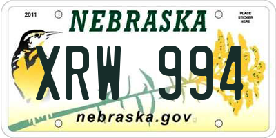 NE license plate XRW994
