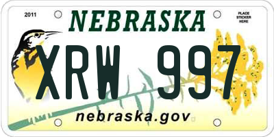 NE license plate XRW997