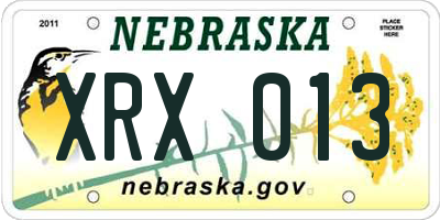 NE license plate XRX013