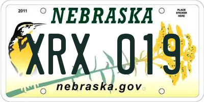 NE license plate XRX019