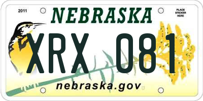 NE license plate XRX081