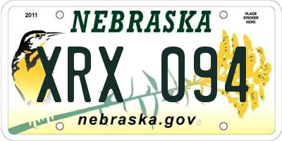 NE license plate XRX094