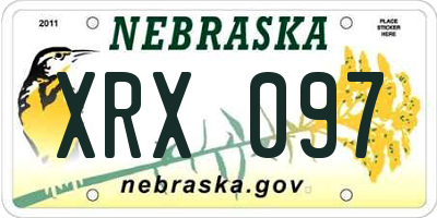 NE license plate XRX097