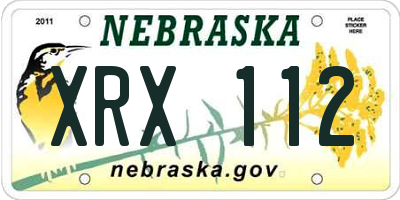 NE license plate XRX112