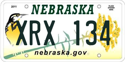 NE license plate XRX134