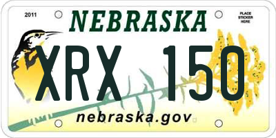NE license plate XRX150