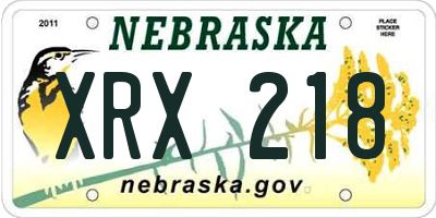 NE license plate XRX218