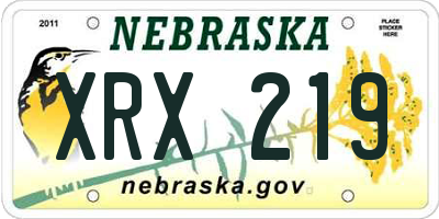 NE license plate XRX219