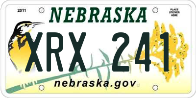 NE license plate XRX241