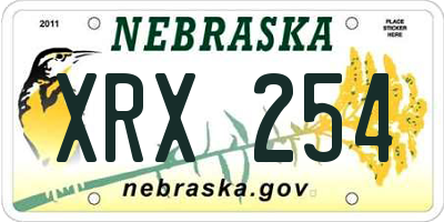 NE license plate XRX254