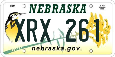 NE license plate XRX261