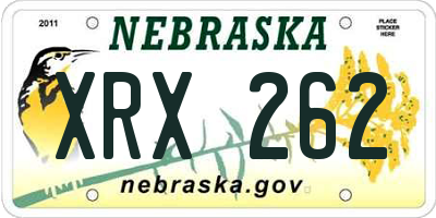 NE license plate XRX262