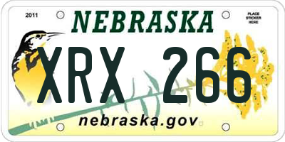 NE license plate XRX266