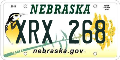 NE license plate XRX268