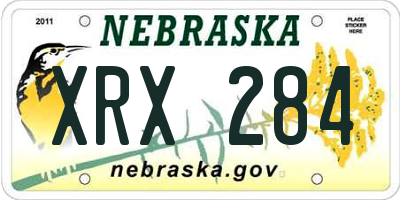 NE license plate XRX284