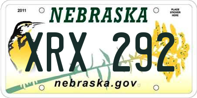 NE license plate XRX292