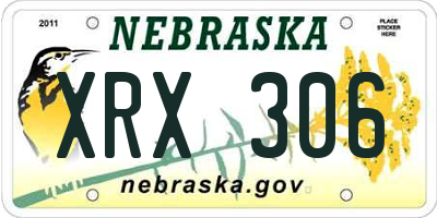 NE license plate XRX306