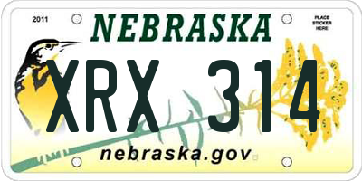 NE license plate XRX314