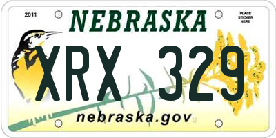 NE license plate XRX329