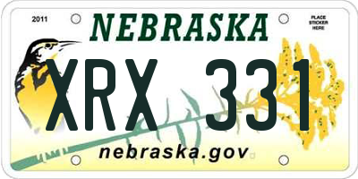 NE license plate XRX331