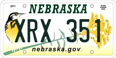 NE license plate XRX351