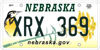 NE license plate XRX369