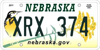 NE license plate XRX374