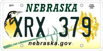 NE license plate XRX379