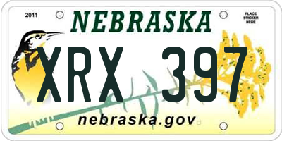 NE license plate XRX397