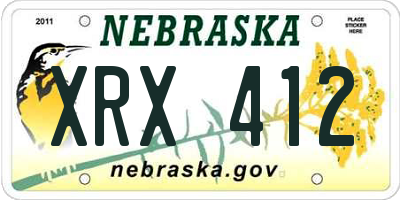 NE license plate XRX412