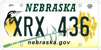NE license plate XRX436